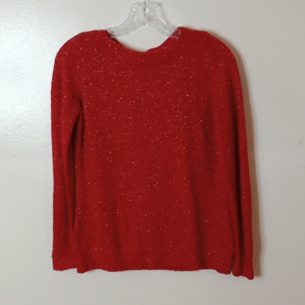 Croft & Barrow Rust crew neck knitted metallic sweater. Medium